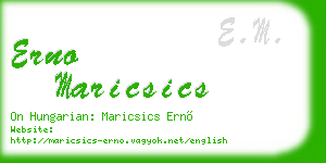 erno maricsics business card