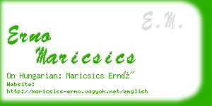 erno maricsics business card
